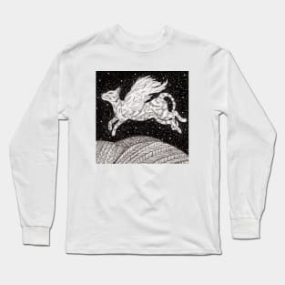 Flying Fantasy Cat Long Sleeve T-Shirt